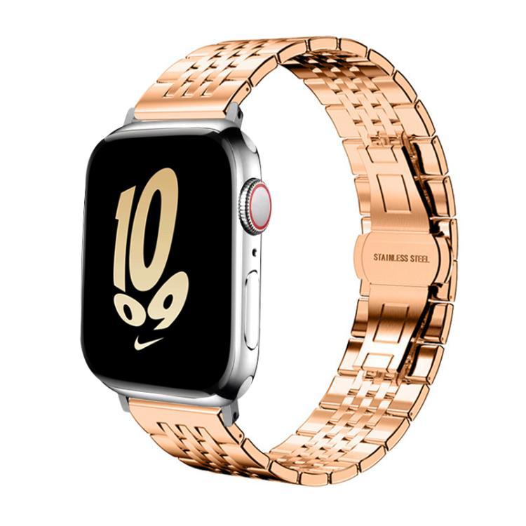 Para Apple Watch 38 - 49mm siete perlas correa de acero inoxidable sólido 20 / 22mm correa de metal