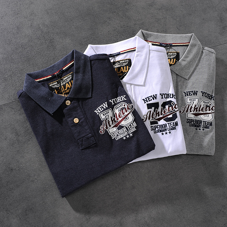 Spring and summer new American minimalist original men's turn collar short-sleeved T-shirt casual youth POLO shirt PK508 2 Spring and summer new American minimalist original men's turn collar short-sleeved T-shirt casual youth POLO shirt PK508 2