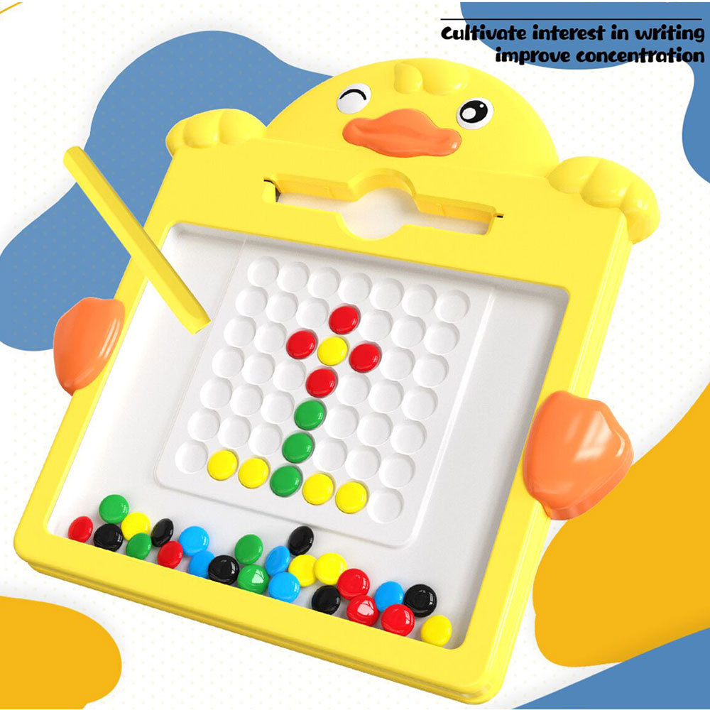 Qizhi educación temprana de los niños pluma magnética tablero de dibujo creativo de dibujos animados de plástico DIY cuentas magnéticas de colores tablero de escritura