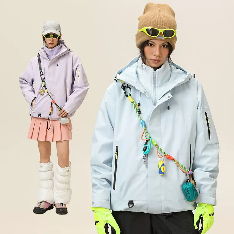 杰克传洋户外轻量化冲锋衣男多巴胺色系三防夹克进藏登山服外套女