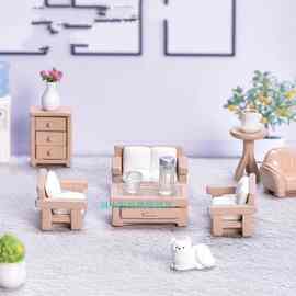 微缩场景仿真沙发复具树脂小摆件迷你床桌子柜子水杯桌面模型