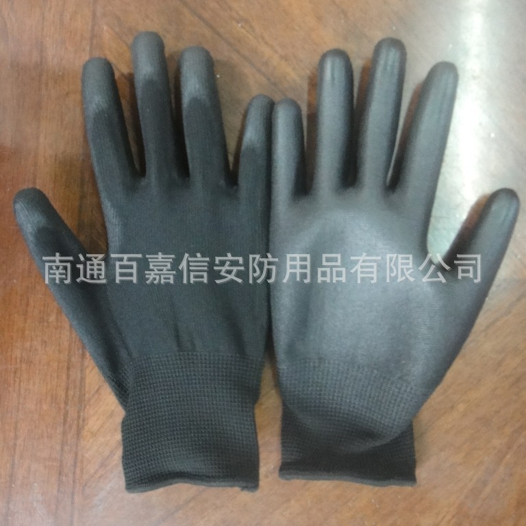 13针涤纶尼龙掌浸PU浸胶手套出口加工可印刷丝网印热转印