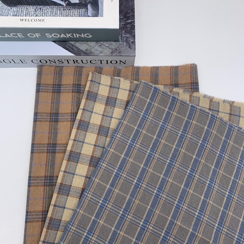 色织全棉格子面料 斜纹高密春夏衬衫连衣裙防晒服格子布 小清新格