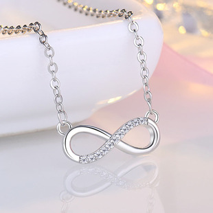 Fashionable Elegant Sweet Artistic Micro Diamond Eight-shaped Clavicle Chain Fashion Personality Necklace Wife Lover Gift