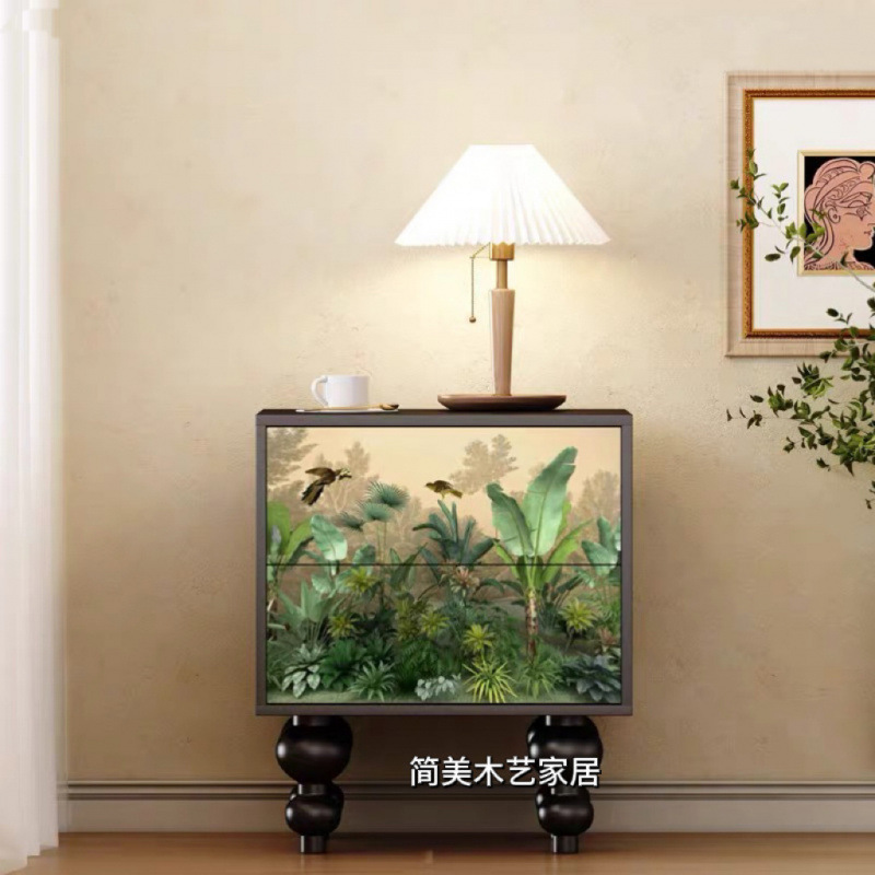 法式复古奶油风床头柜卧室家用床边柜房间抽屉柜多功能斗柜储物柜|undefined