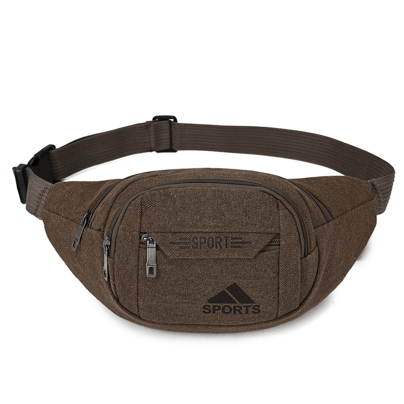 Bolso de cintura de lona al por mayor transfronterizo hombres y mujeres deportes al aire libre teléfono móvil bolso de la cintura bolso de pecho crossbody bolsa de cajero de negocios de gran capacidad