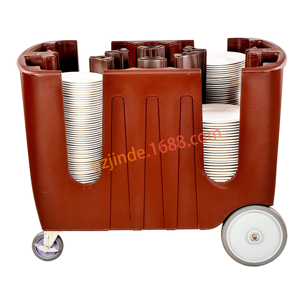 Hotel restaurant plate storage transport cart adjustable food plate…
