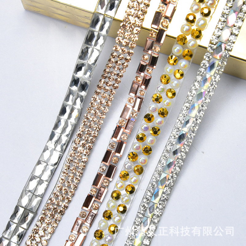 New Nail Art Decorative Diamond Strips, Crystal Glass Diamond Strips, Cuttable Decorative Accessories, Factory Direct Sales