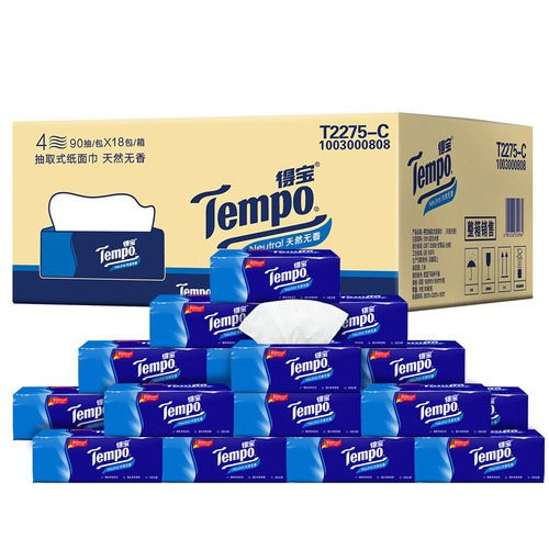 Tempo Depot tissue paper thickened 4 layers 90 pcs 18 packs full box facial tissue napkins one piece delivery tissue paper