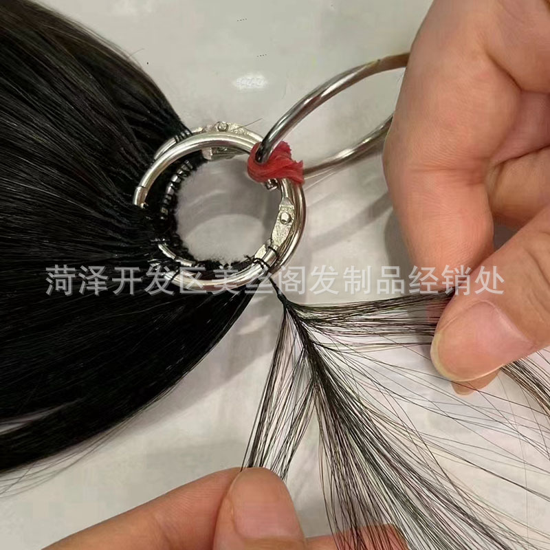 新しいヘアエクステンション、本物の人毛、第三世代フェザーヘアエクステンション、折り目なしフェザーヘアエクステンション、本物の人毛女性用フルヘッドウィッグ|undefined