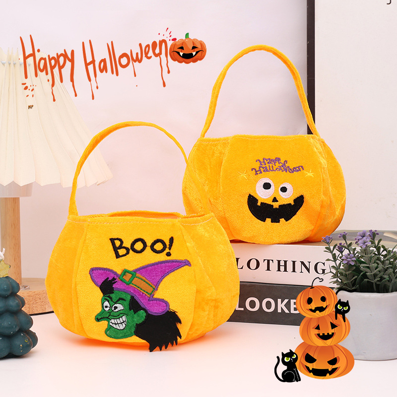 Bolsas de dulces de Halloween transfronterizas bolsas de terciopelo bolsas de regalo portátiles para niños atmósfera del festival de fantasmas accesorios al aire libre image 3