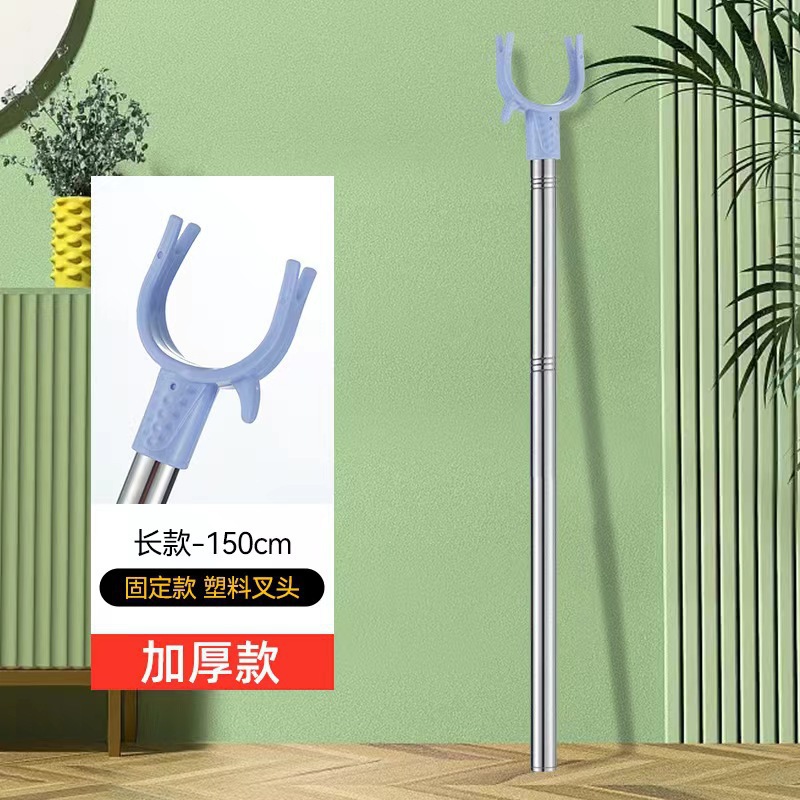 varilla de secado de acero inoxidable retráctil una tenedor de ropa doméstica varilla de secado para colgar percha de ropa varilla de soporte fija alargada image 11