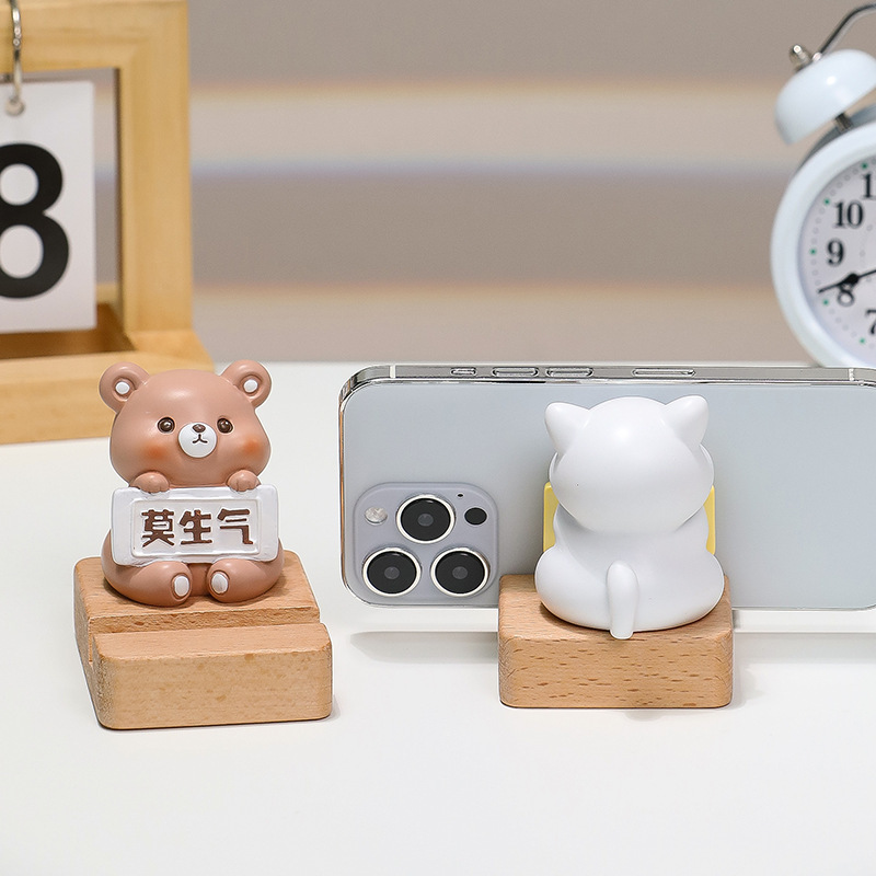 ストレス解消デスクトップ置物 気を付けないで 携帯電話スタンド オフィスデスク飾り 会社員ワークステーション 癒し系置物|undefined
