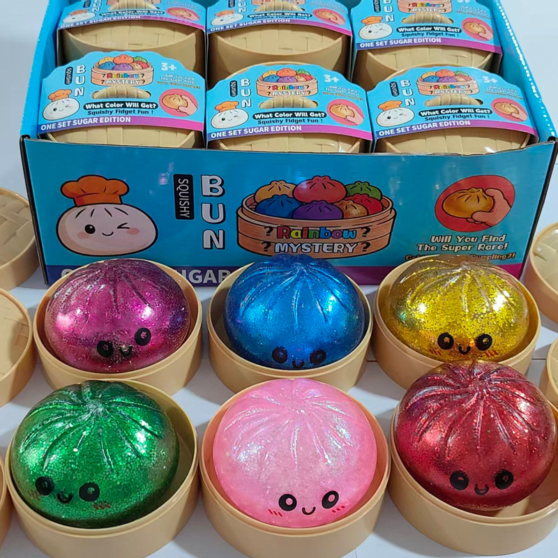 Bollos de bolos de pop transfronterizos, pellizco de pellizco, descompresión de bolos de simulación suaves, forma de bolos de imitación encantadora, interesante, no pegajoso, alivio de la aburrimiento.