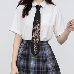 Bone Dragon JK Necktie for Women, Golden Dragon Daywear Necktie for Men, Gift Accessory, Ancient Style Campus Wind Couple's Neckties