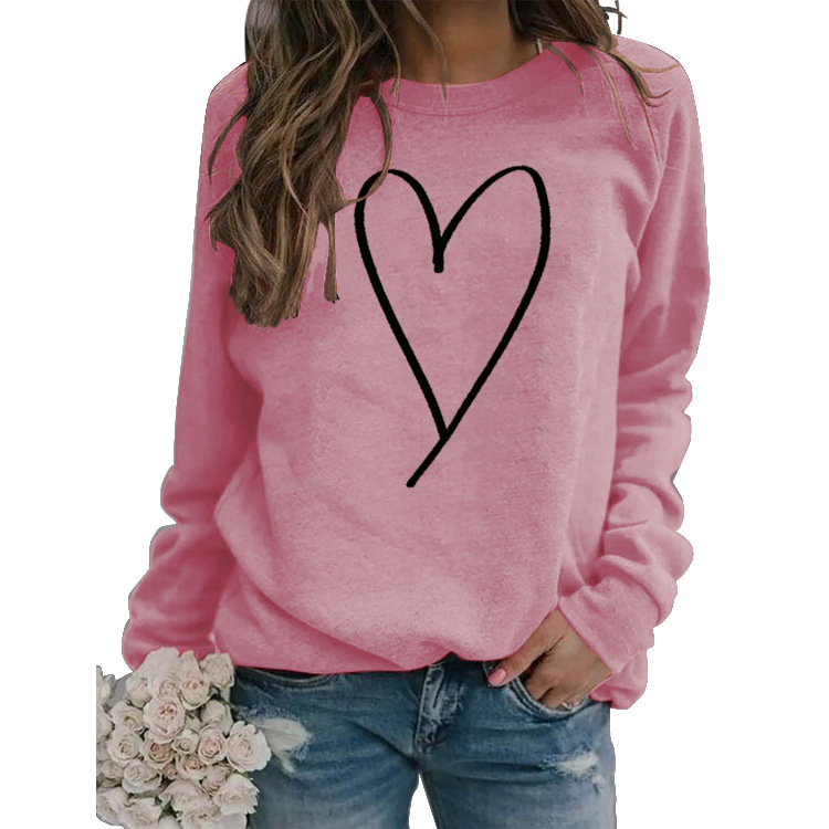 Women's Hoodie Long Sleeve Hoodies & Sweatshirts Printing Fashion Heart Shape display picture 33