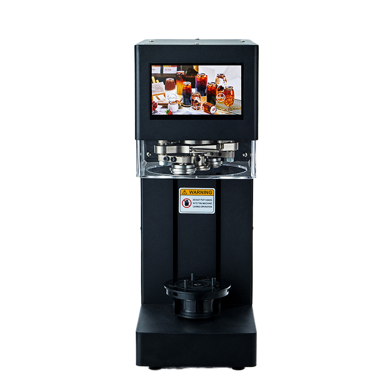 Máquina de sellado de latas de lata, pantalla táctil de bebidas, máquina de sellado de tazas de cubierta de aluminio inteligente, máquina de sellado automático comercial de latas de té de leche