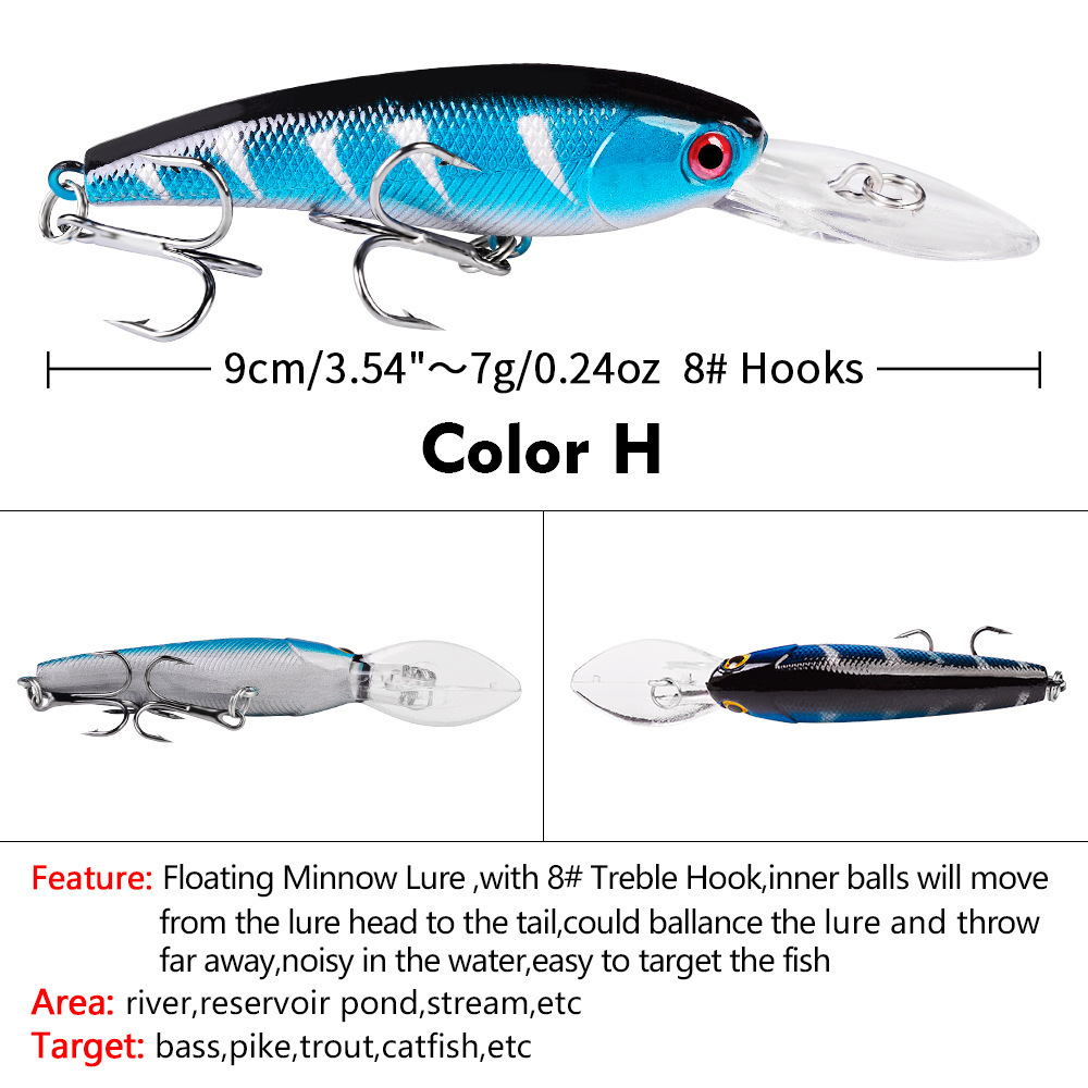 Sinking Minnow Fishing Lures  Haed Baits Fresh Water Bass Swimbait Tackle Gear