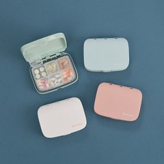 Travel Medicine Box Multi-Compartment Portable Medicine Box Small Storage Box 6-Compartment Medicine Box Cross Medicine Box with Logo