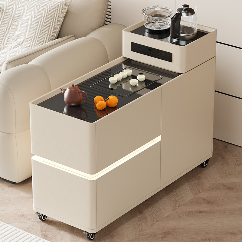 Automatic Water-Filling Tea Table, Movable Tea Cabinet, Tea Table, Coffee Table, Living Room Sofa Side Table, Italian-Style Side Cabinet