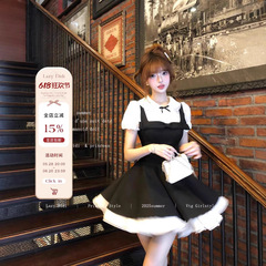 Lazy Didi クラシックシルエットフェイクツーピース 5 層スカートレトロパフスリーブプリンセスドレス