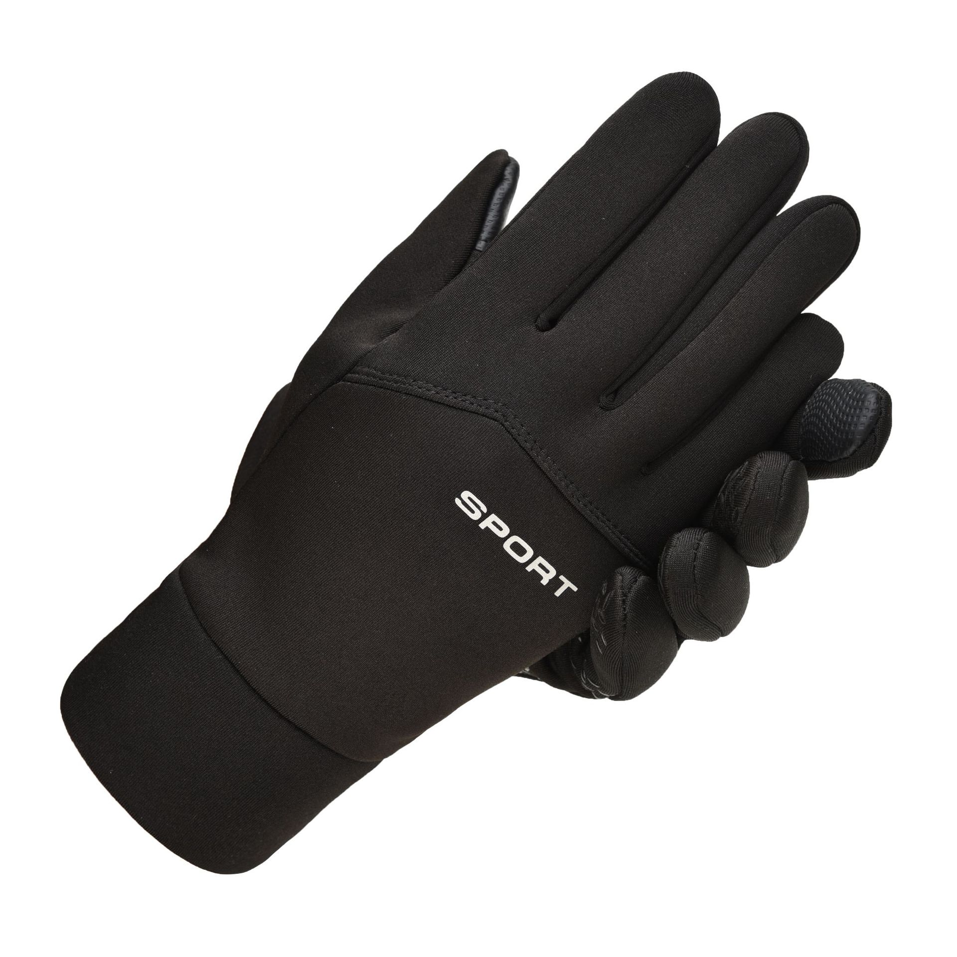 Sports gloves warm men's exposed finger winter plus velvet thickening warm touch screen cold riding waterproof full finger glove