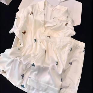 Silk pijama, brand shorts, internet celebrity, with short sleeve