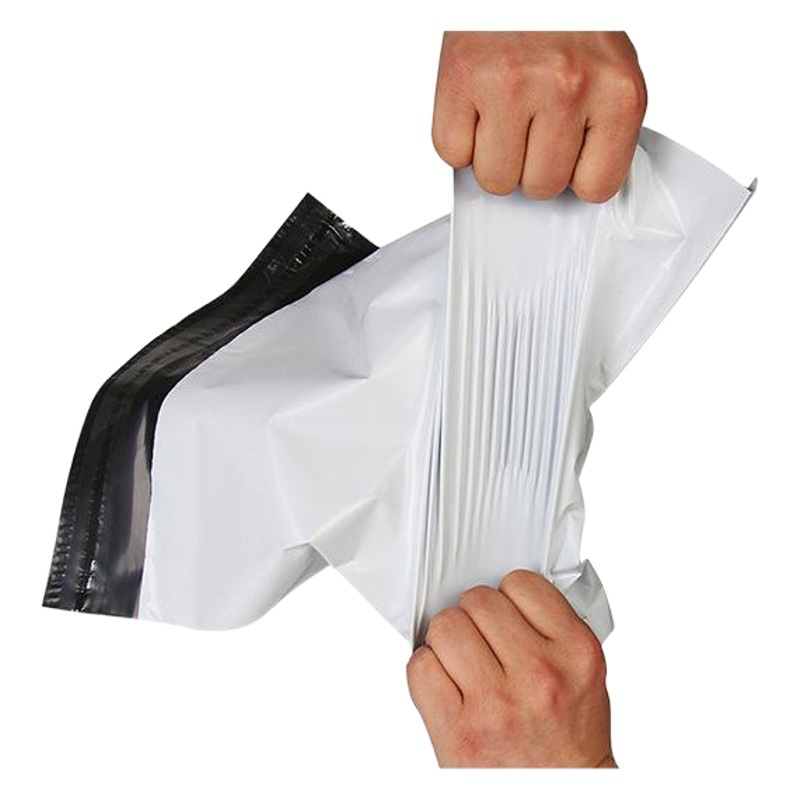 Bolsa exprés engrosada blanca pequeña, material nuevo, bolsa de embalaje logística impermeable autoadhesiva de color, bolsa de embalaje de comercio electrónico