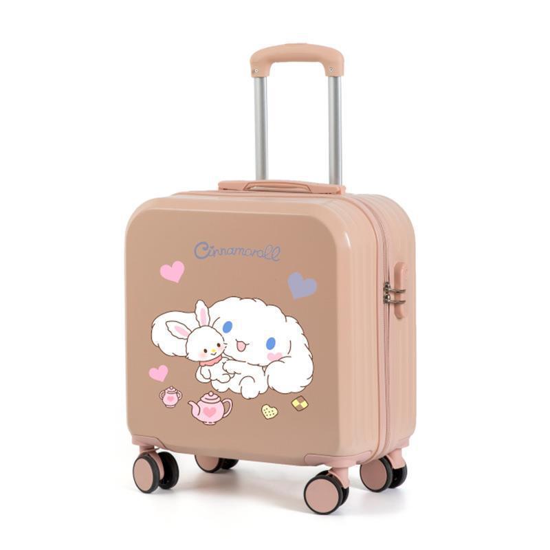 Lindo equipaje para niños de las mujeres de dibujos animados ligero trolley caso niño y madre embarque universal rueda 18 pulgadas maleta contraseña