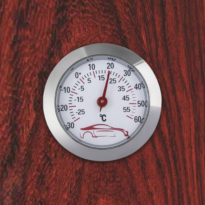 43mm车载温度计 小型迷你随身携带指针型不用电池温度计家用车载