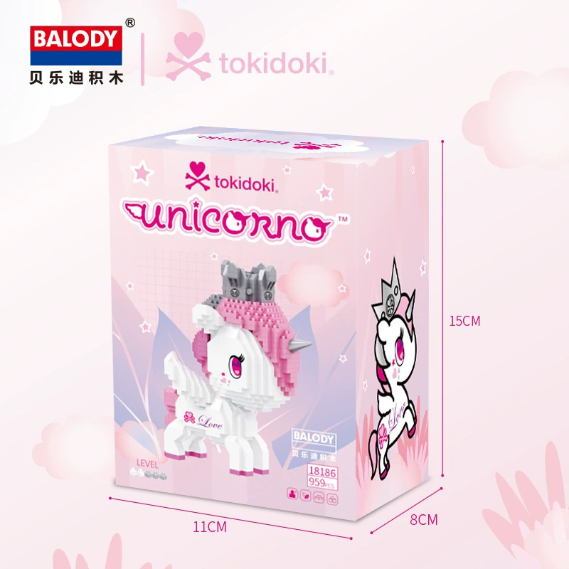 Балоди/Беледи подлинно авторизованный единорог Tokidoki совместная модель микро-гранулирующий пазл сборка конструктор
