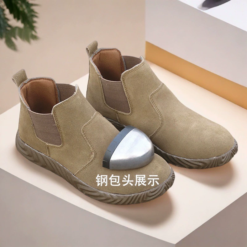 Обувь для защиты труда сварщика, мужская высокая обувь из натуральной воловьей кожи со стальным носком, защита от ожогов и разрушения, рабочая обувь на стройке, защитная обувь, повседневная обувь