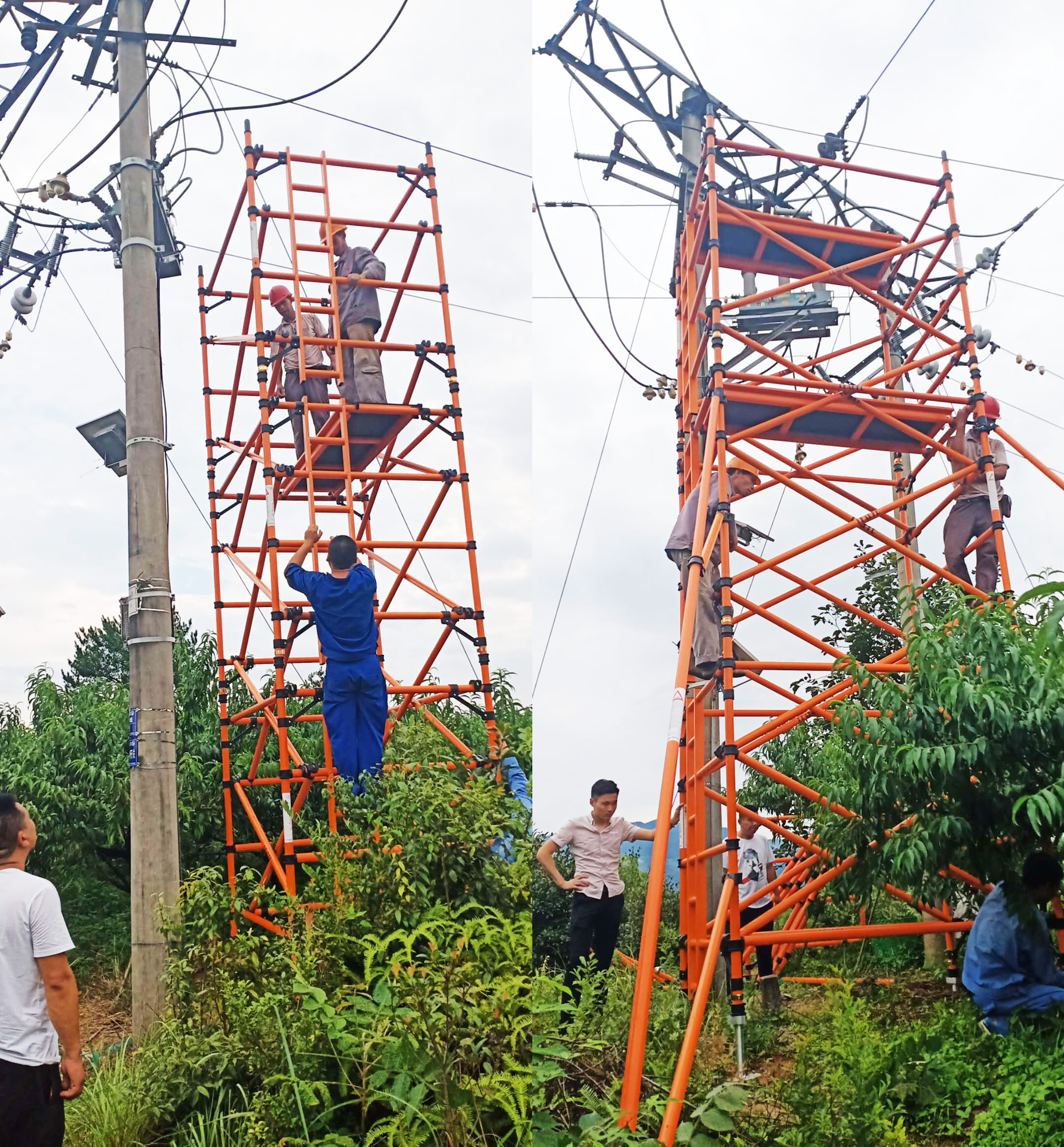 绝缘脚手架供应商 组合式绝缘工作架 高强度玻纤登高平台