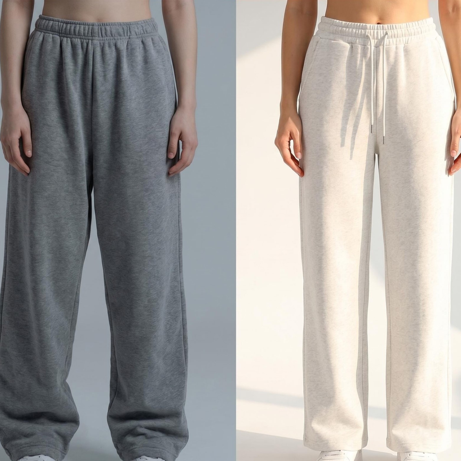 Straight-leg solid color sweatpants, loose fit, comfortable, warm, casual, versatile, suitable for everyday commuting, basic solid color style.