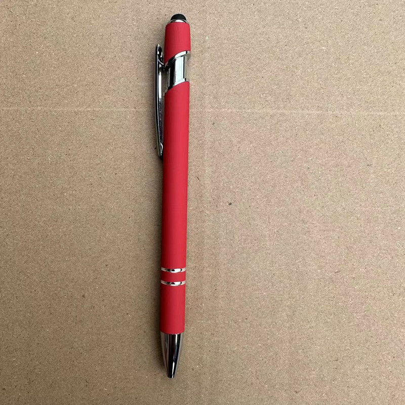 Presione la pluma de metal móvil pluma mayorista de aluminio barra de pantalla táctil bolígrafo de impresión logotipo publicitario bolígrafo regalo