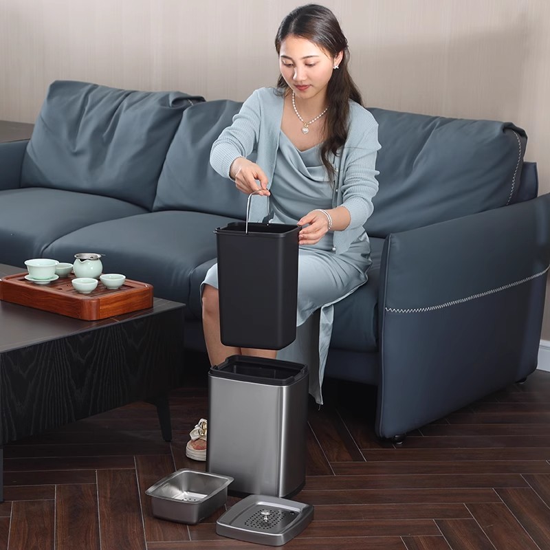 ステンレス鋼茶粕バケツティーセットアクセサリー下水フィルターティーバケツ正方形小型軽量高級コーヒーテーブル茶廃水バケツ|undefined