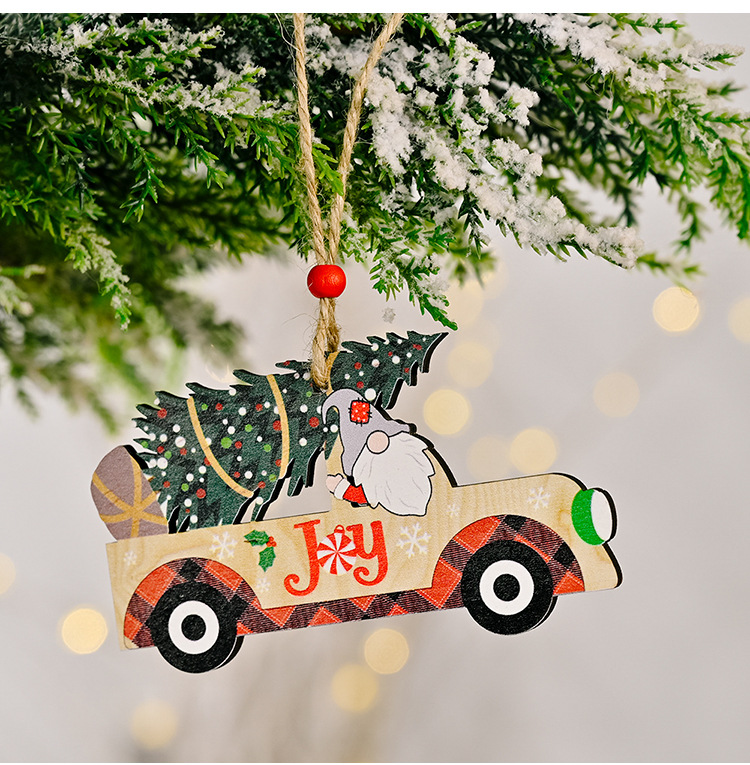 Christmas Car Wooden Pendant Wholesale Nihaojewelry display picture 3