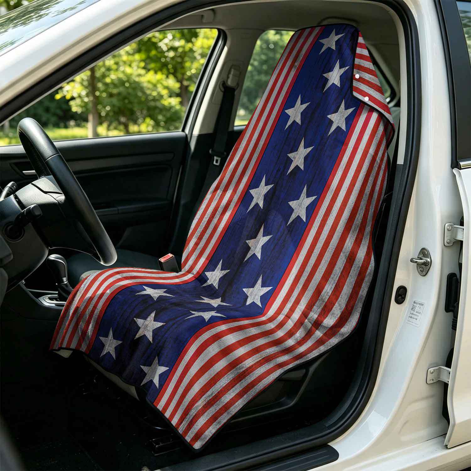Printed bath towel and car seat cover 2-in-1, ultra-fine fiber outdoor beach and car dual-use universal seat cushion