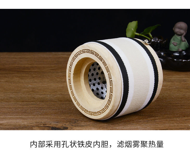 Wooden Moxa Box Portable Smokeless Moxibustion Device with Strap for Home Use quality and texture