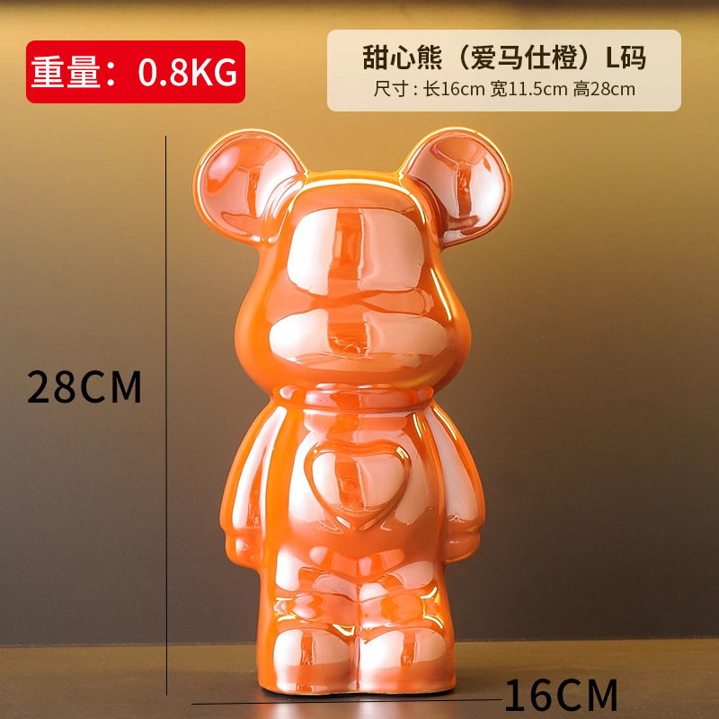 卸売セラミック暴力的なクマの装飾品、貯金箱、リビングルームの軽奢で高級な新築祝いの装飾、ワインキャビネットの装飾品|undefined