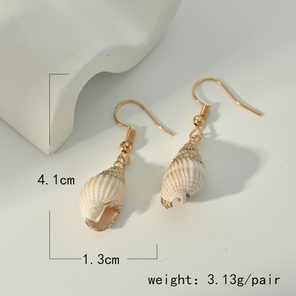 Vacances Géométrique Conque Alliage Coquille Épissage Des Boucles D'oreilles display picture 3