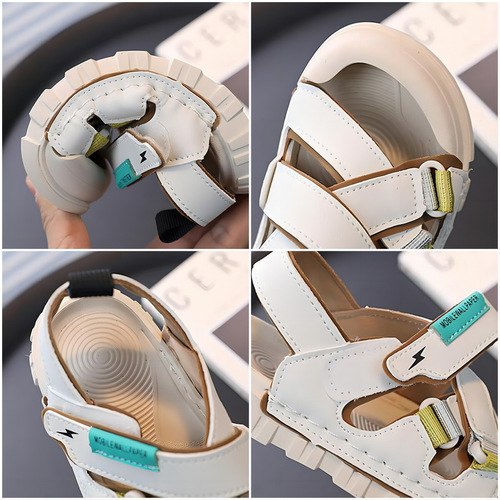 Children's Sports Sandals 2024 Summer New Boys Korean Style Fashion Beach Shoes Soft Sole Baotou Sandals 1-9 Years Old