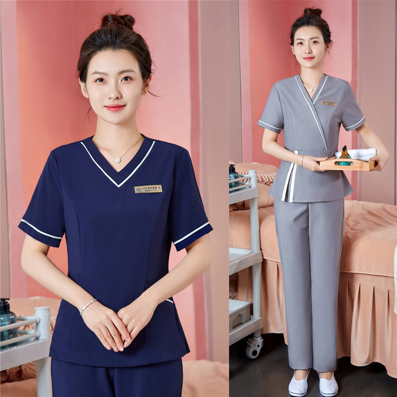 Maternity Center Maternity Nurse Work Clothes Breathable Suit Beauty Salon Skin Manager Work Clothes Massage Technician Clothes Summer Maternity Center Maternity Nurse Work Clothes Breathable Suit Beauty Salon Skin Manager Work Clothes Massage Technician Clothes Summer