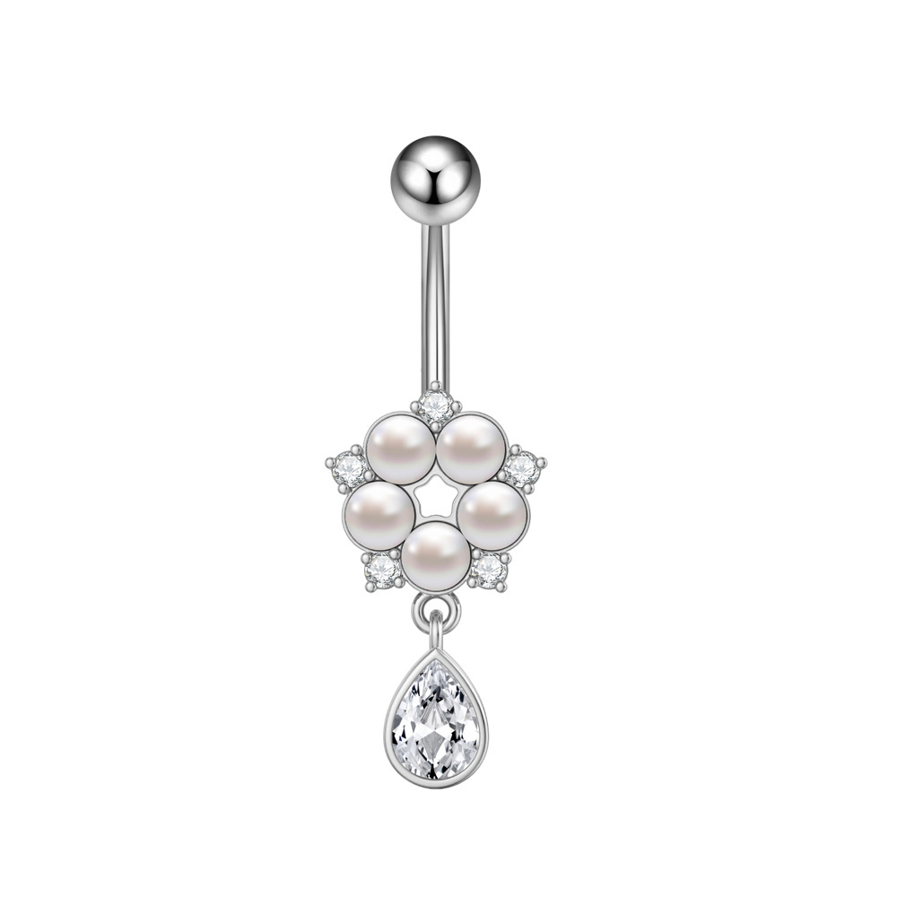 5g Weight Zircon Inlay Material Belly Ring Classification 1 Piece Quantity Casual, Bar Occasion 316 Stainless Steel Material Star, Flower, Butterfly Pattern All Seasons Season Unisex Gender Plating Design Hip-Hop, Simple Style, Cool Style Style 1 Piece 316 Stainless Steel Zircon Belly Rings Star Flower Butterfly Unisex 9