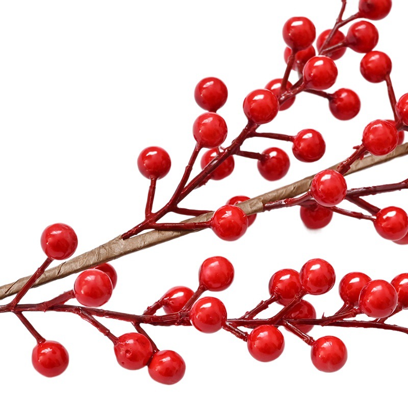 Venta directa de fábrica, ramas de bayas de cinco puntas transfronterizas, decoración navideña y del Festival de Primavera, estudio fotográfico, bayas de cinco puntas