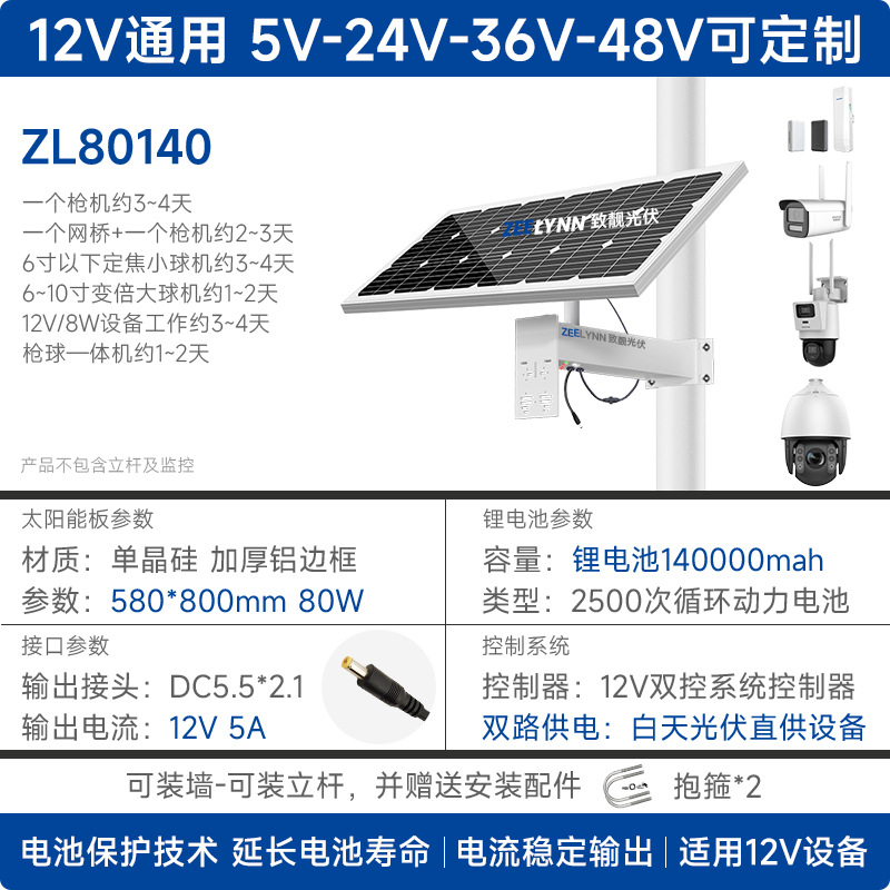Single crystal 80W-140AH-12V-448WH 4-6 inch ball machine