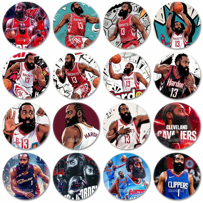 Nba Basketball Stars Kobe, Durant, Curry, James Tinplate Badges, Harden Badges 58mm Nba Basketball Stars Kobe, Durant, Curry, James Tinplate Badges, Harden Badges 58mm