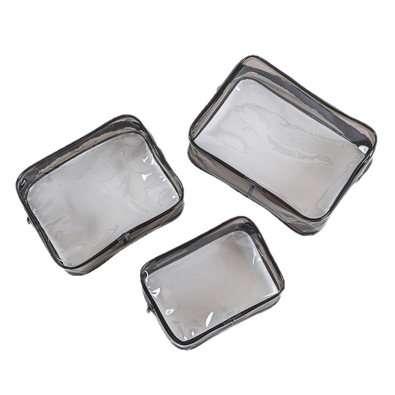 Bolsa de maquillaje de PVC impermeable bolsa de maquillaje de viaje bolsa de almacenamiento con cremallera transparente de gran capacidad bolsa de lavado separación seca y húmeda