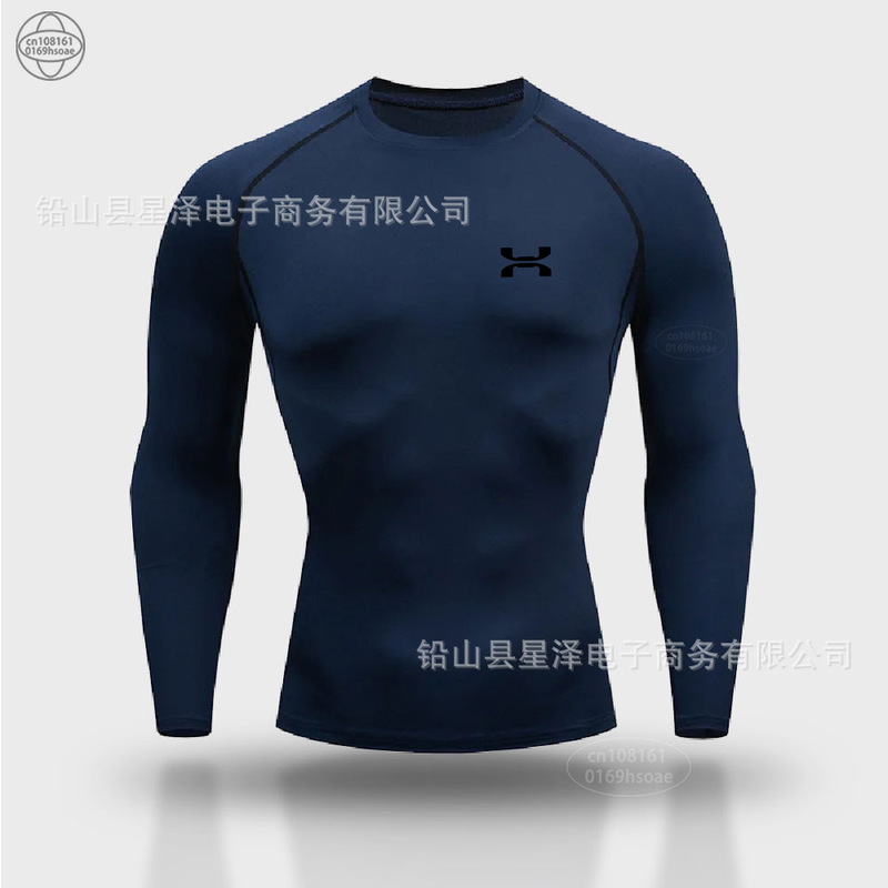 クロスボーダー運動レオタード男半袖tシャツ訓練服バスケットボールランニング高弾通気圧縮底速乾服|undefined