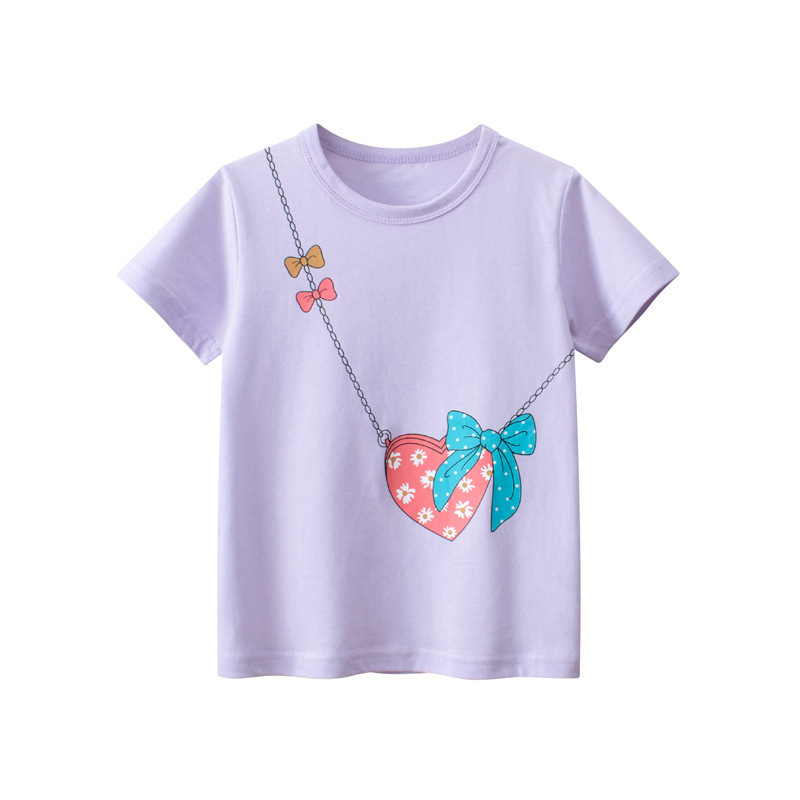 27home children's clothing short sleeve T-shirt 2024 summer new Korean female baby clothes half sleeve a generation of hair
